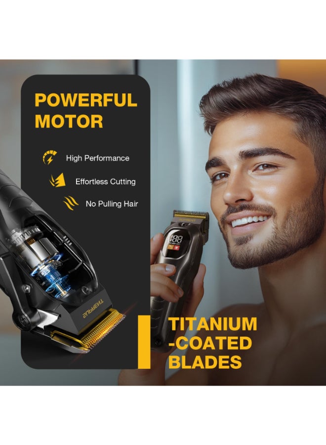 SUPRENT Cordless Hair Clippers for Men Professional Hair Clipper Trimmer Set Wireless Hair Cutting Kit for Family Rechargeable Cordless Hair Beard Trimming Set for Men with LED Display Black - Image 4