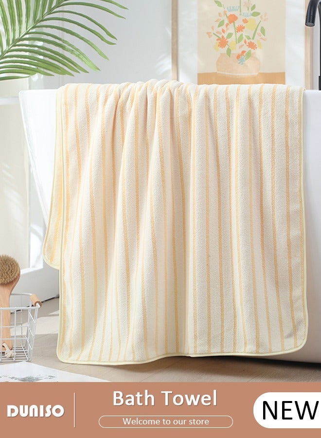 DUNISO منشفة استحمام ميكروفايبر، منشفة جسم ناعمة ماصة، منشفة سريعة الجفاف لأغراض متعددة، منشفة خفيفة لحمام السباحة والشاطئ، تستخدم في السبا، اليوغا، اللياقة البدنية، الحمام 70×140 سم - Image 1