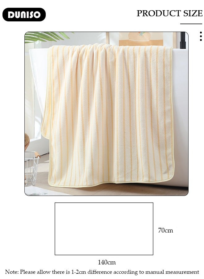 DUNISO منشفة استحمام ميكروفايبر، منشفة جسم ناعمة ماصة، منشفة سريعة الجفاف لأغراض متعددة، منشفة خفيفة لحمام السباحة والشاطئ، تستخدم في السبا، اليوغا، اللياقة البدنية، الحمام 70×140 سم - Image 4