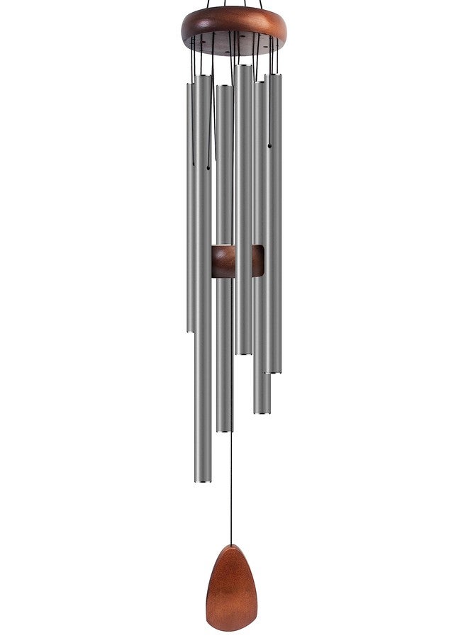 Bursvik Large Aluminium Wind Chimes 37 Inches to Create a Zen Atmosphere Suitable for Outdoor, Garden, Patio Decoration. Classic Wind Chimes with Wind Catcher Suitable as A Gift for Unisex(Silver Grey) - Image 1