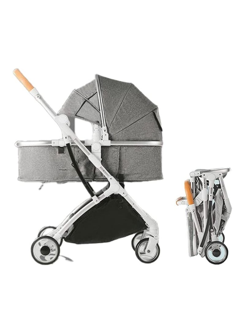 جي تي-ويل عربة أطفال محمولة بتصميم خاص للسفر عربة أطفال حديثي الولادة TR20 (رمادي بريم) - Image 1