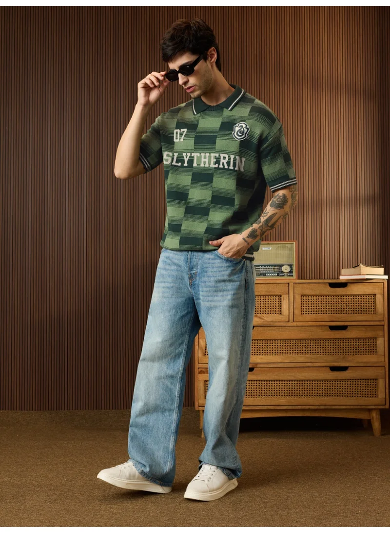 The Souled Store  The Souled Store Men Harry Potter Green Applique Oversized Polos for Men | Best Price UAE