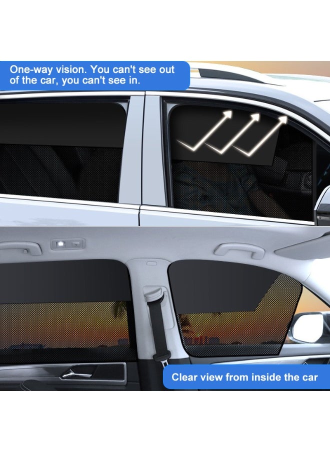 Generic Car Side Window Sun Shade, Universal Magnetic Curtain for with Sun UV Protection, Reduce Damage from Direct Bright Sunlight and Heat 4pcs (Black)  - Image 1