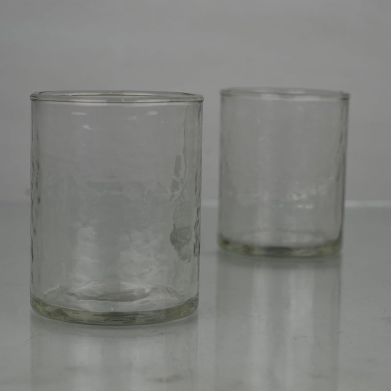 Decent Glass Tealight Candle Holders Glass Hammered Design Tea Light Votive for Home Decoration Gift Candle Votives Clear - Image 1
