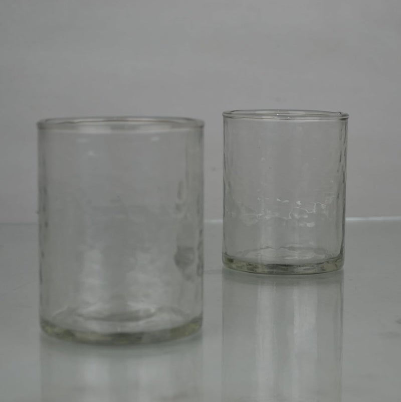 Decent Glass Tealight Candle Holders Glass Hammered Design Tea Light Votive for Home Decoration Gift Candle Votives Clear - Image 3