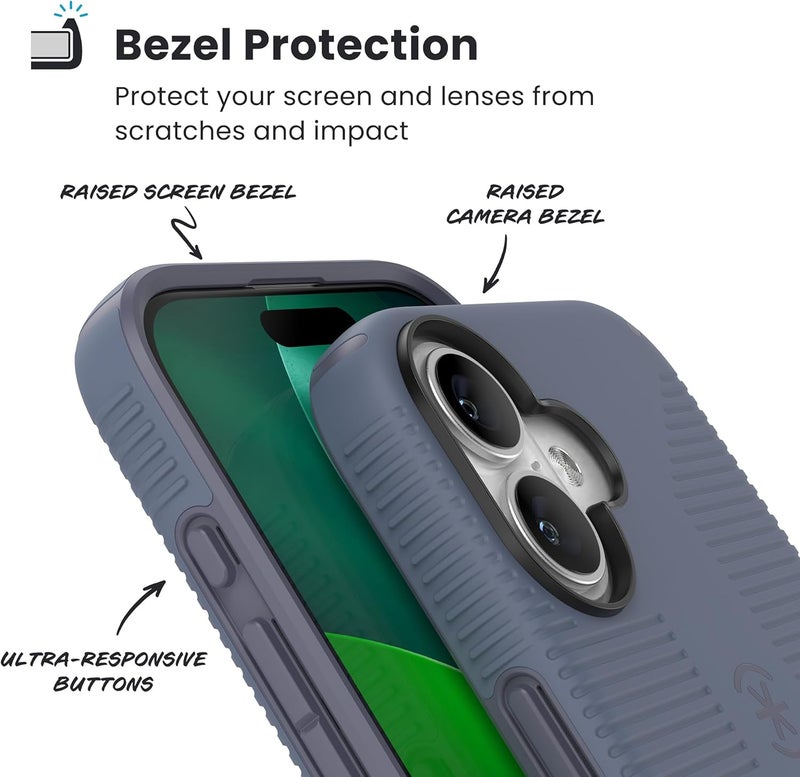 Speck CANDYSHELL Grip +MS Case for iPhone 17 - Mystery Blue/Faded Denim | Slim Protective Grip | Drop Protection | MagSafe Compatible - Image 5