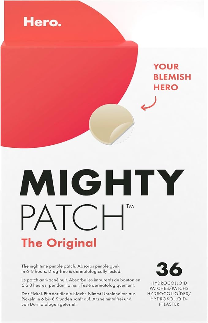 Hero Mighty Patch Original Spot Patches by Hero Cosmetics Day Night Time Acne Treatment Clear Spot Remover Hydrocolloid Patches Anti Acne Dots Spot Treatment Pimple Stickers 36 Patches - Image 1