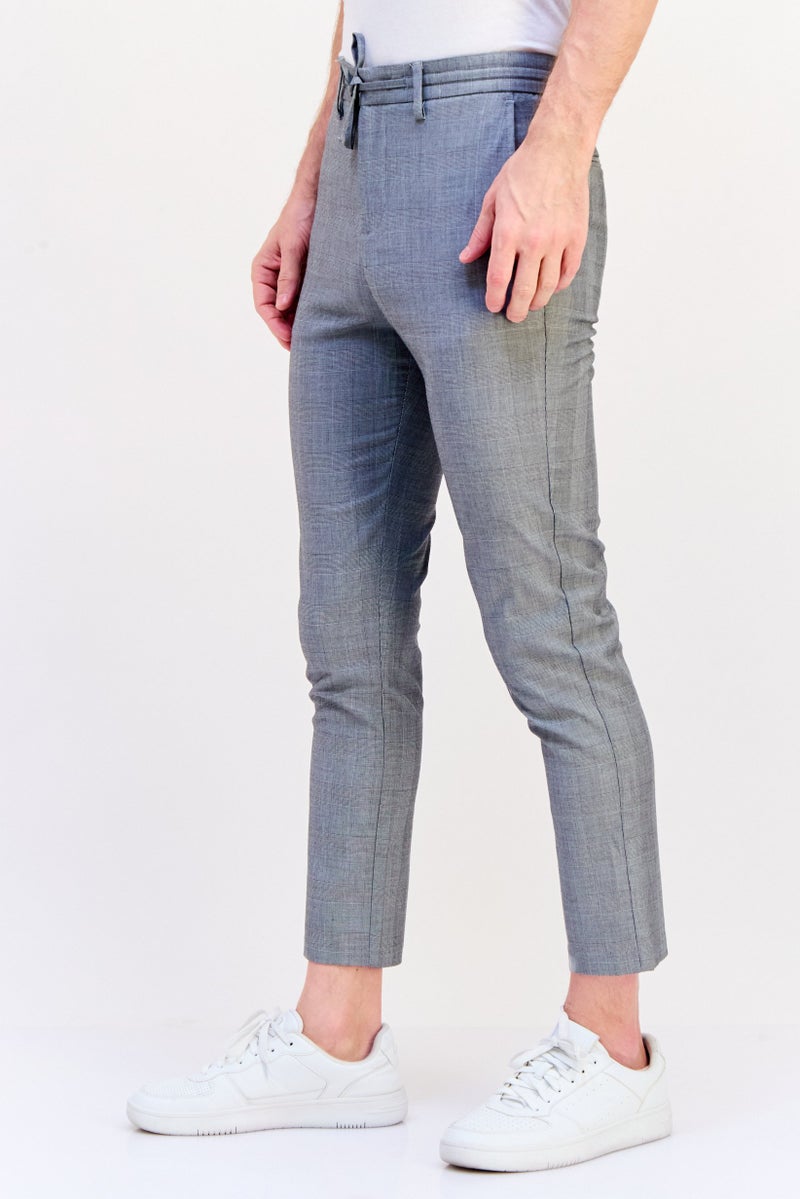 Celio Men Regular Fir Glen Check Chino Pants, Grey - Image 2