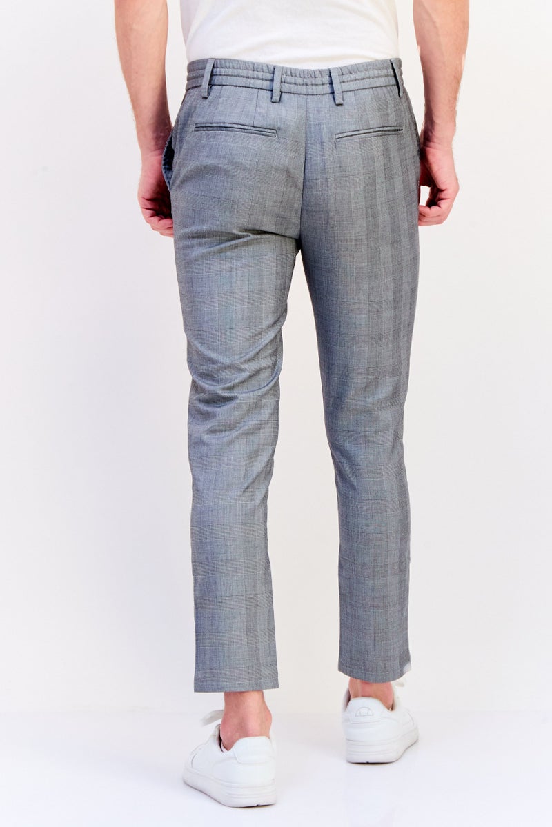 Celio Men Regular Fir Glen Check Chino Pants, Grey - Image 4