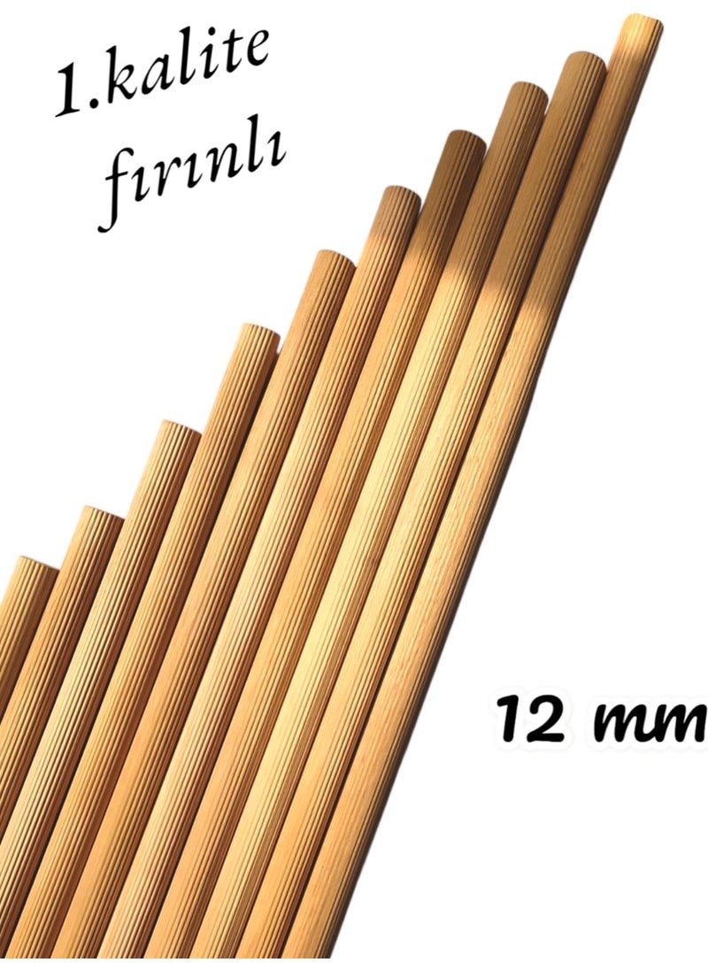 Değerli Hobi Precious Hobby Wooden Beech Dowel 1st Quality 12 mm x 100 cm Kiln-Dried Serrated Dowel 5 Pieces  - Image 1