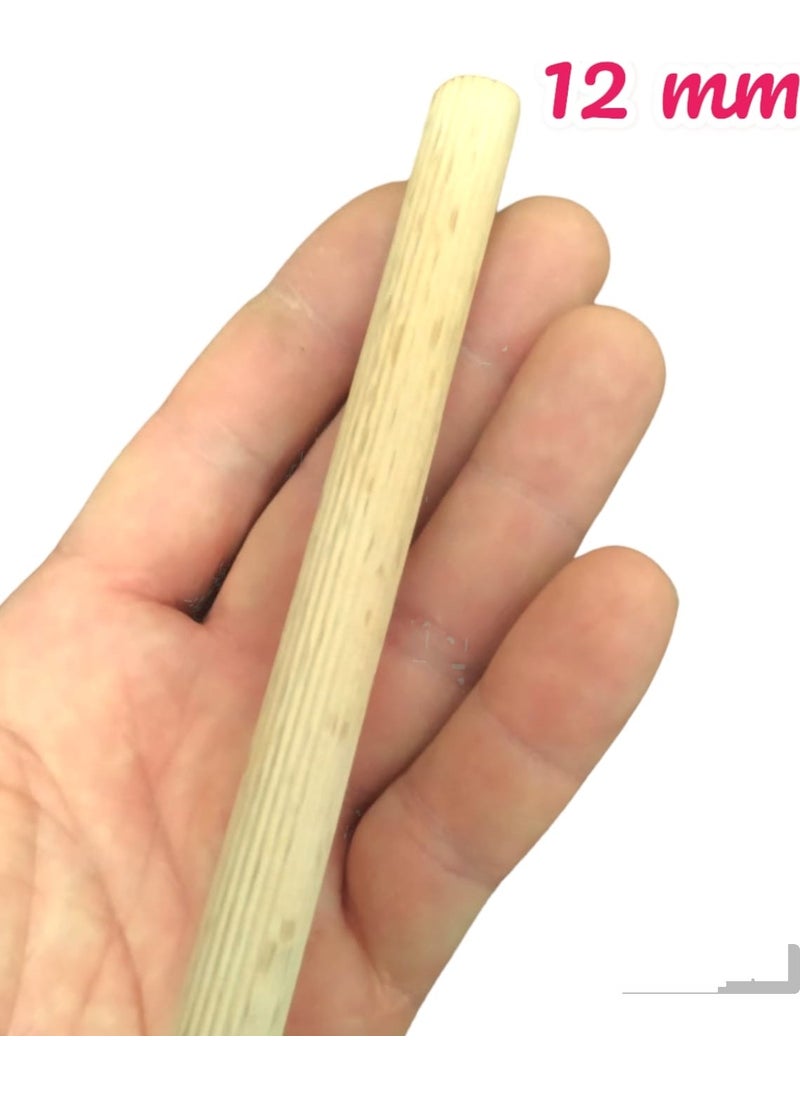 Değerli Hobi Precious Hobby Wooden Beech Dowel 1st Quality 12 mm x 100 cm Kiln-Dried Serrated Dowel 5 Pieces  - Image 2