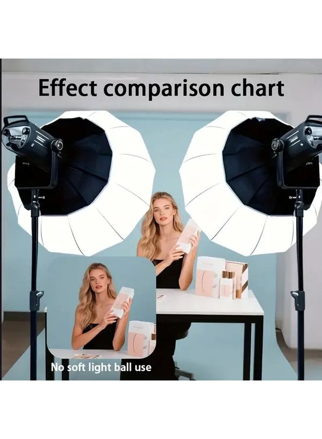 Premium White Heavy Duty Photography Soft Light Ball With Aluminum Base Portable Foldable Fill Light For Studio Live Streaming - Image 1