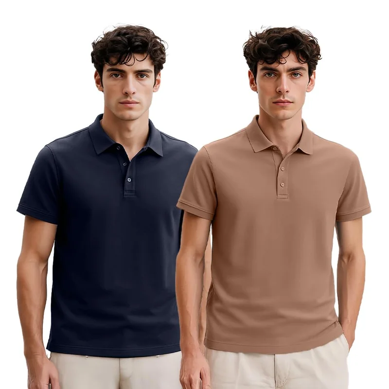 NOBERO Men's Cotton Solid Regular Fit Polo Shirt