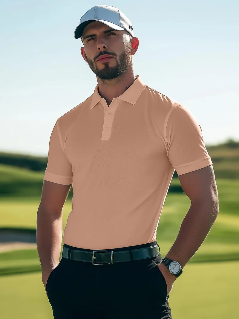 NOBERO  Men's Cotton Solid Regular Fit Polo Shirt for Men | Best Price UAE