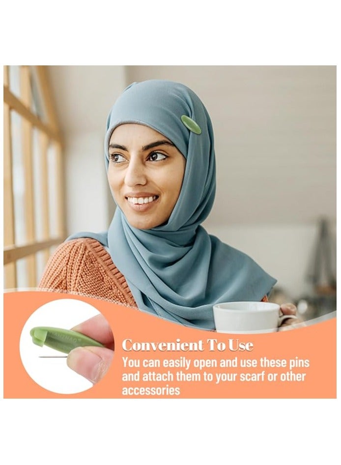 مجموعة دبابيس مشبك من البلاستيك للسكارف والحجاب الإسلامي بتصميم ملون للبنات والنساء، 8 قطعة - Image 3