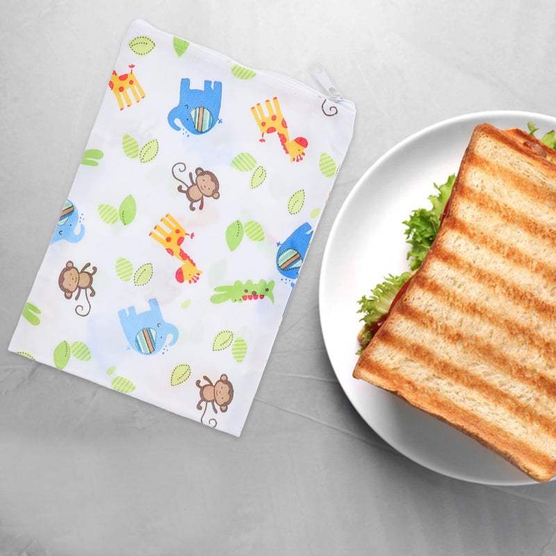 3pcs Reusable Snack Bags Washable Snack Bags with Zipper Portable Sandwich Bag Food Storage Pouch - Image 3