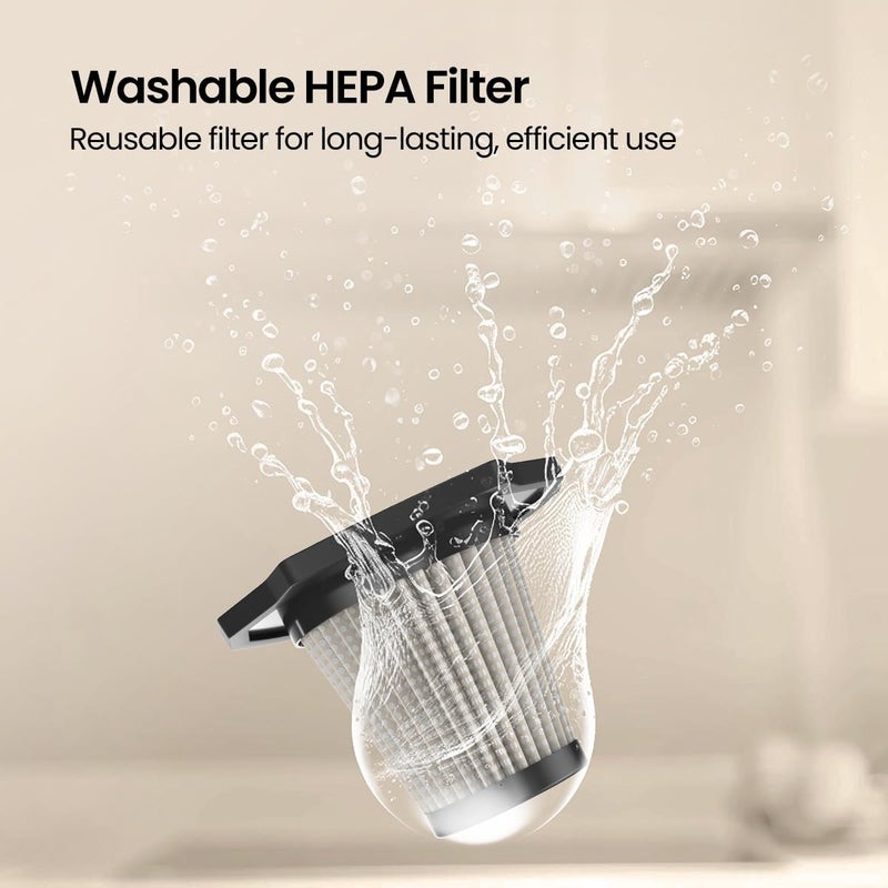 Portronics مكنسة كهربائية محمولة قابلة لإعادة الشحن من بورترونيكس موبكوب للمنزل والسيارة مع فلتر HEPA قابل للغسل وفوهات متعددة الوظائف لتنظيف عميق لاسلكي جاف للأجهزة المنزلية باللون الأسود - Image 4