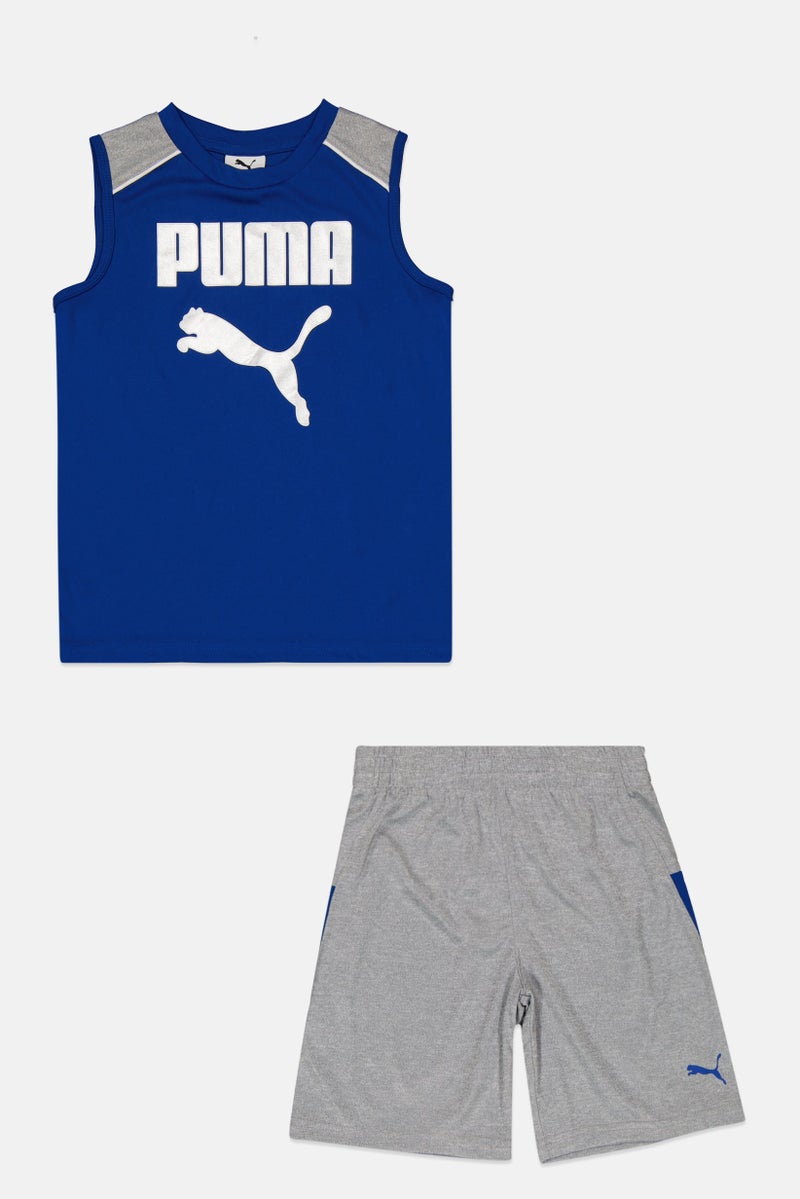 PUMA Kids Boy 2 Pieces Sportswear Fit Training Top And Shorts Set, Multicolor - Image 2