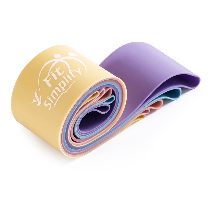 Fit Simplify Resistance Loop Exercise Bands with Instruction Guide and Carry Bag, Set of 5 - Image 4