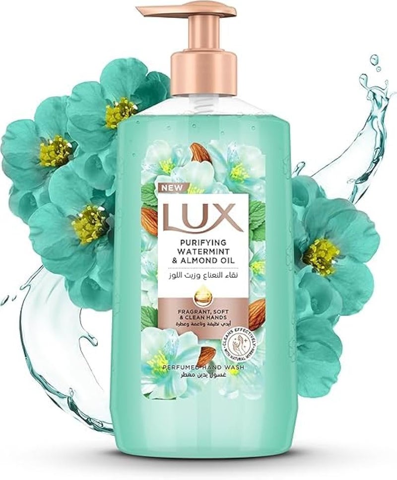 LUX Perfumed Liquid Hand Wash, Purifying Watermint, with Almond Oil & Glycerin, for Fragrant, Soft and Clean Hands, 500ml - Image 3