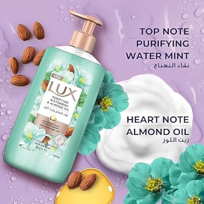 LUX Perfumed Liquid Hand Wash, Purifying Watermint, with Almond Oil & Glycerin, for Fragrant, Soft and Clean Hands, 500ml - Image 4