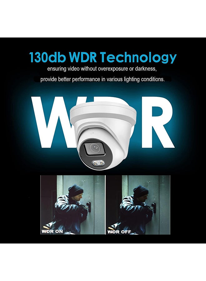 HIKVISION DS-2CD2347G2-LU 4MP IP 247 Full Color 2.8mm PoE Turret Dome Camera Outdoor IP67 IK10 H.265+ Built in Mic English Version Human Detection, Compatible with Hikvision NVR White - Image 4