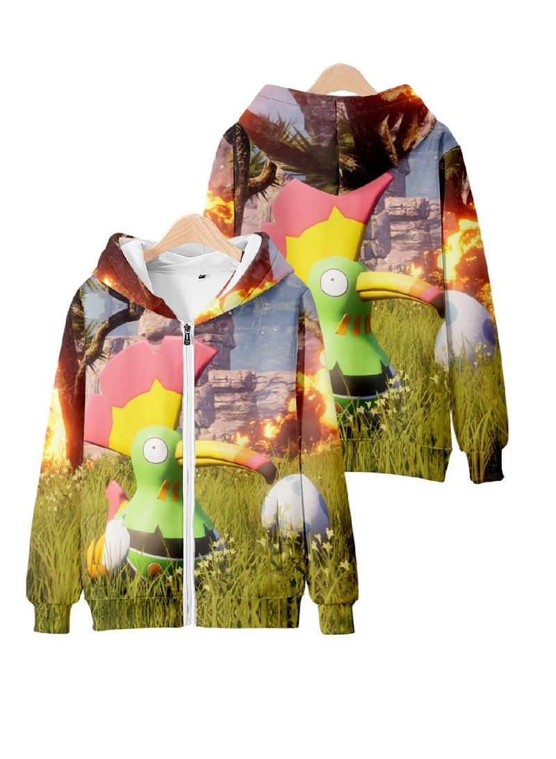 Palworld Phantom Beast Palu Game Zipper Hooded Sweatshirt 3D Printed Zipper for Adults and Children - Image 3