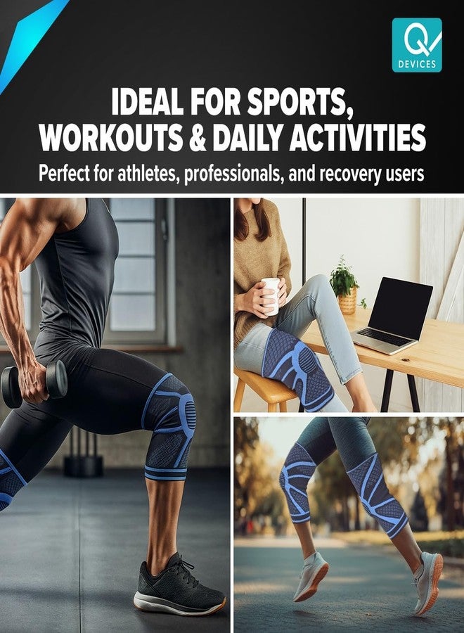 Q DEVICES Comfeel Knee Cap, 1 Pair of Knee Sleeves, Compression Support Sleeve with Non-Slip Design for Workout, Sports, Meniscus Tear, ACL & Arthritis Pain Relief, Unisex (L) - Image 5