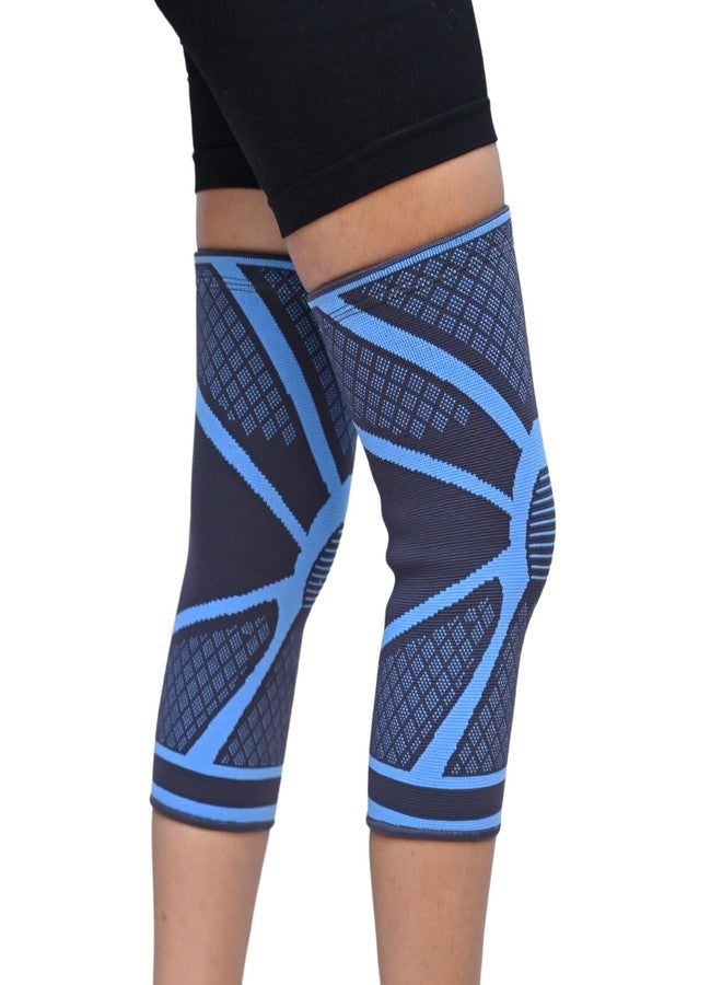 Q DEVICES Comfeel Knee Cap, 1 Pair of Knee Sleeves, Compression Support Sleeve with Non-Slip Design for Workout, Sports, Meniscus Tear, ACL & Arthritis Pain Relief, Unisex (L) - Image 2