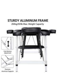 ZUIHAO Portable Massage Bed Lash Bed Facial Table SPA Beds Adjustable Height Salon Tattoo Esthetician Bed with Carrying Bag - Accessories for Shop/ Home  - Image 2