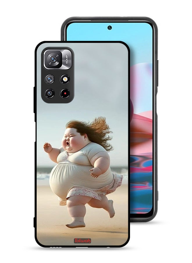 Tolwak Xiaomi Redmi Note 11S Protective Case Cover Fatty Baby Girl Running - Image 1