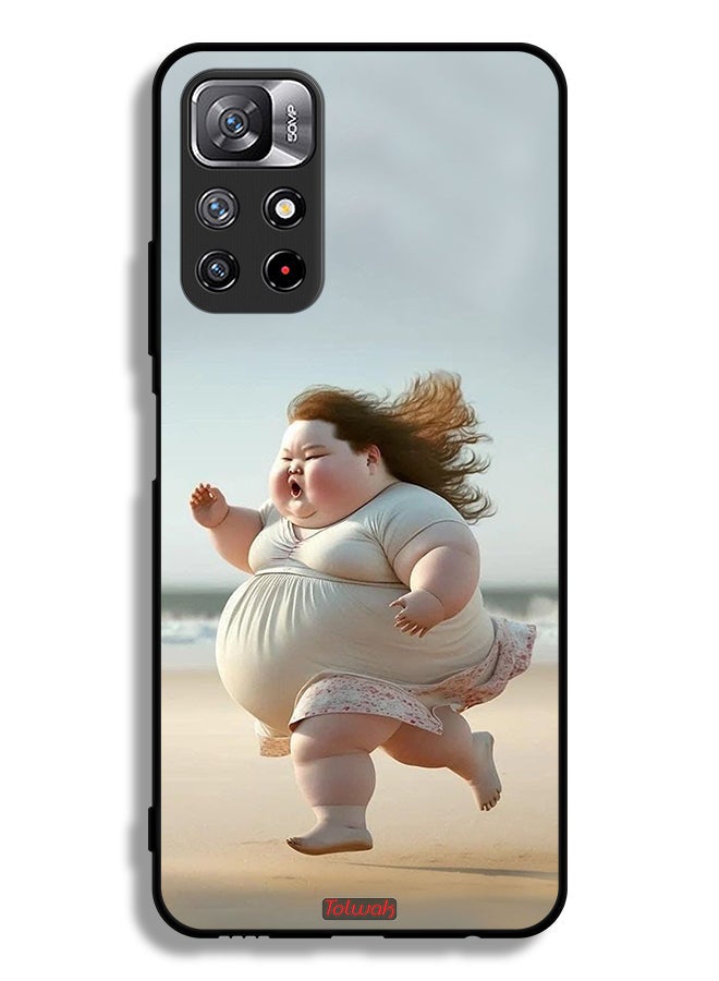 Tolwak Xiaomi Redmi Note 11S Protective Case Cover Fatty Baby Girl Running - Image 2