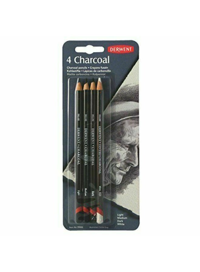 Derwent - Charcoal Pencils, Carded Pack, 4 Pieces - Image 1
