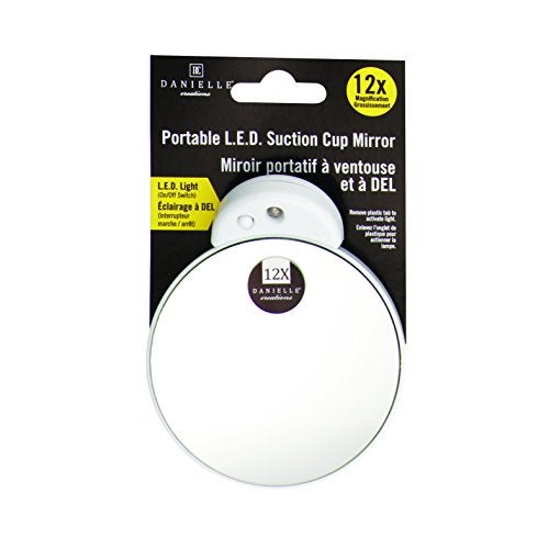 DC DANIELLE Danielle Creations 3.5-Inch Travel Makeup Mirror, 12x Magnification, Black/Pink - Image 3