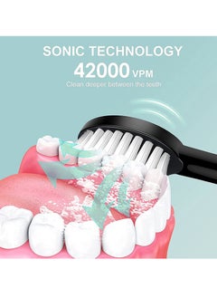 Arabest Adult Sonic Electric Toothbrush,USB Charging,Fully Automatic,Waterproof,6-Speed Cleaning Mode,with 4 Replaceable Toothbrush Heads  - Image 2