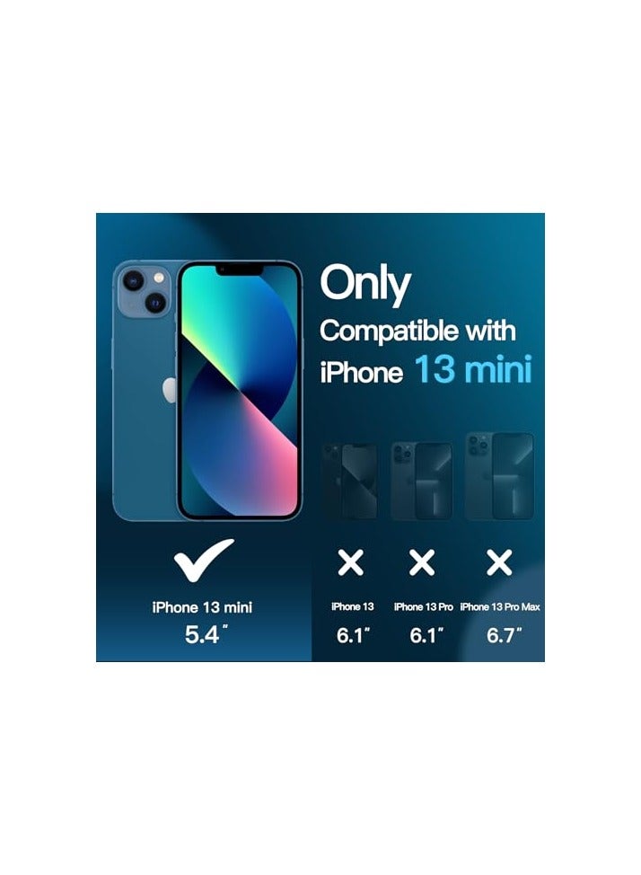 Jetech غطاء مات 3 في 1 من JETech لجهاز iPhone 13 mini مقاس 5.4 بوصة مع 2 حزمة من واقيات الشاشة الزجاجية المقواة، غطاء هاتف شفاف مضاد للصدمات (أزرق عاصف) - Image 3