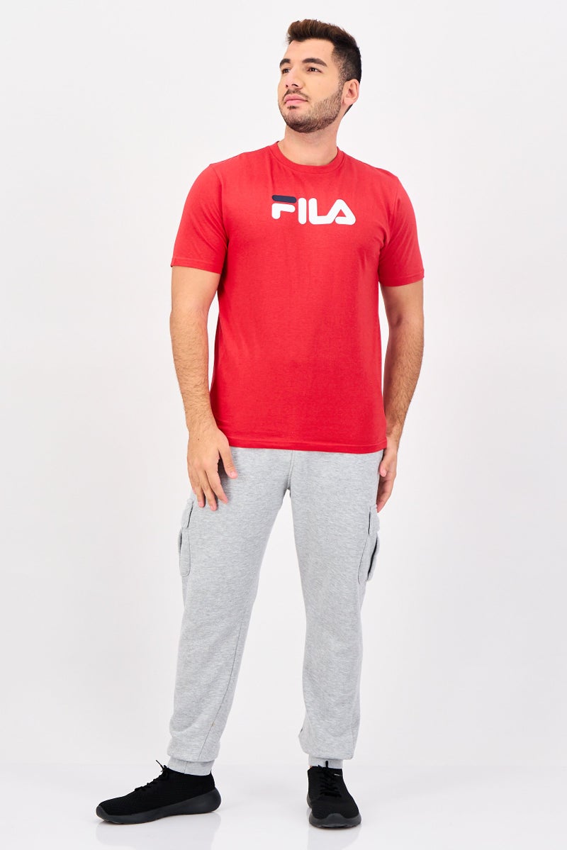FILA Men Sportswear Fit Short Sleeve Outdoor T-Shirt, Red - Image 2