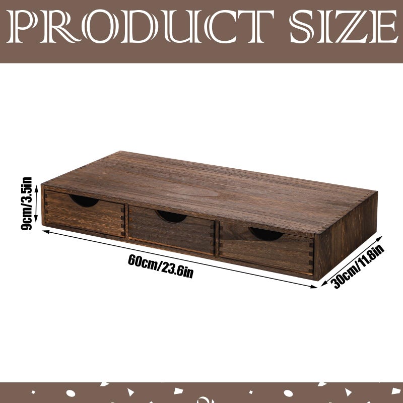 Suzile Coffee Pods Storage Holder Cabinet Vintage Countertop Storage Drawers Wooden Cup Organizer Under Brewe for Home Office Accessories(3 Drawer) - Image 2
