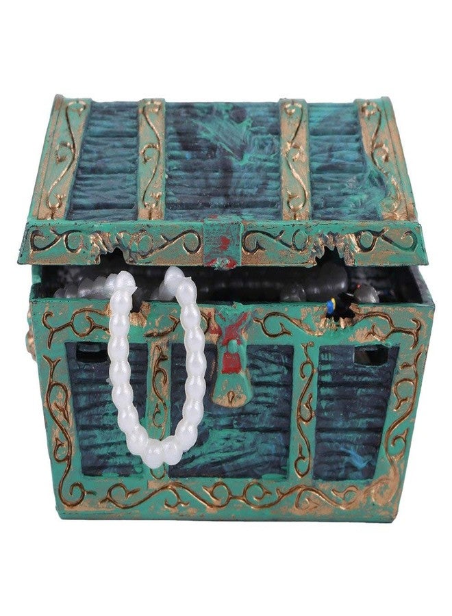 Fdit Aquarium Decorations, Artificial Decorative Treasure Jewelry Box Ornament for Fish Aquarium Landscape Decoration (Green) - Image 5