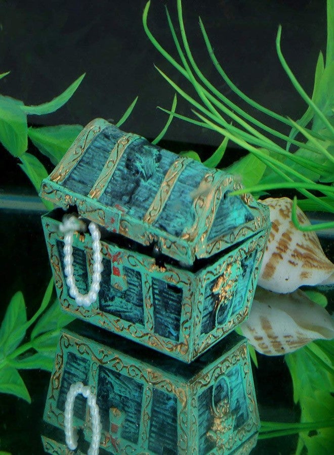 Fdit Aquarium Decorations, Artificial Decorative Treasure Jewelry Box Ornament for Fish Aquarium Landscape Decoration (Green) - Image 4