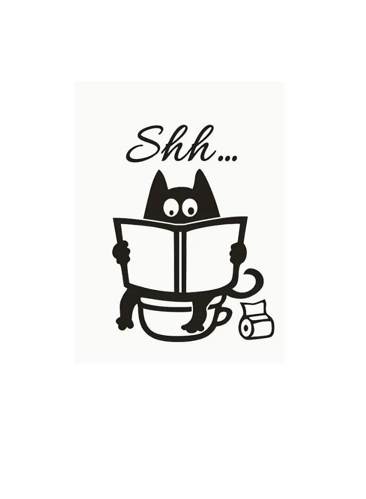 RYN 1pc Cute Cartoon Fun Toilet Stickers, DIY Bathroom Door Toilet Seat Decorative Stickers, Removable Stickers, Self-adhesive Decal, Aesthetic Home Decoration, Home Essential, Funny Items - Image 2