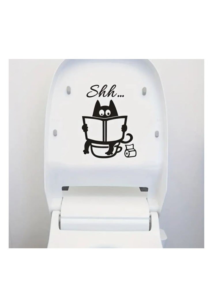 RYN 1pc Cute Cartoon Fun Toilet Stickers, DIY Bathroom Door Toilet Seat Decorative Stickers, Removable Stickers, Self-adhesive Decal, Aesthetic Home Decoration, Home Essential, Funny Items - Image 3