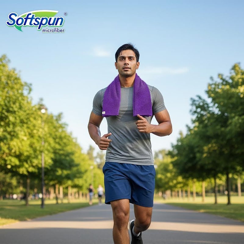 SOFTSPUN Microfiber Gym & Sports Towels for Men & Women 1pcs Purple 340 GSM 60120cms Fast Drying Super Absorbent Lightweight & UltraCompact Sweat Towels for Working Out Camping Hiking Travel. - Image 4