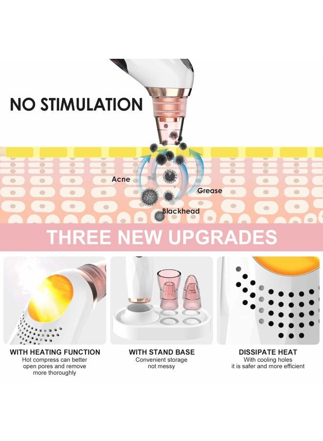 YONOY Blackhead Remover Pore Vacuum with Hot Compress- 2025 Upgraded Electric Face Cleaner Pore Extractor Pimple Extractor Acne White Heads Removal Tool with 5 Suction Head LCD Screen and Base - Image 5