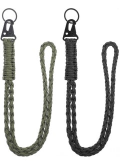 GUDOO 2 PCS Heavy Duty Paracord Neck Lanyard Keychain for ID Badges Braided Keychains, Strong Paracord Braided Lanyard with Metal Clip Key Ring for Outdoor Activities, Camera, Wallet, Activities, Travel  - Image 1