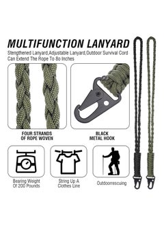 GUDOO 2 PCS Heavy Duty Paracord Neck Lanyard Keychain for ID Badges Braided Keychains, Strong Paracord Braided Lanyard with Metal Clip Key Ring for Outdoor Activities, Camera, Wallet, Activities, Travel  - Image 2