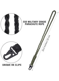 GUDOO 2 PCS Heavy Duty Paracord Neck Lanyard Keychain for ID Badges Braided Keychains, Strong Paracord Braided Lanyard with Metal Clip Key Ring for Outdoor Activities, Camera, Wallet, Activities, Travel  - Image 3