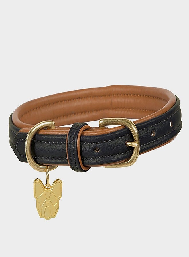 Shires Digby & Fox Padded Leather Dog Collar (Small, Black) - Image 3