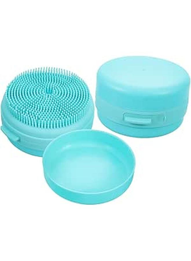 Silicone Hair Massager And Bath Scrubber 2pcs Soft Bristle Scalp Shampoo Brush Sky Blue - Image 1