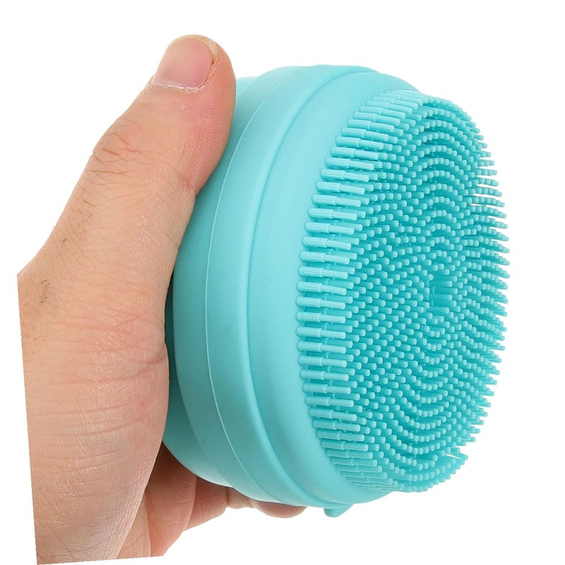 Silicone Hair Massager And Bath Scrubber 2pcs Soft Bristle Scalp Shampoo Brush Sky Blue - Image 5